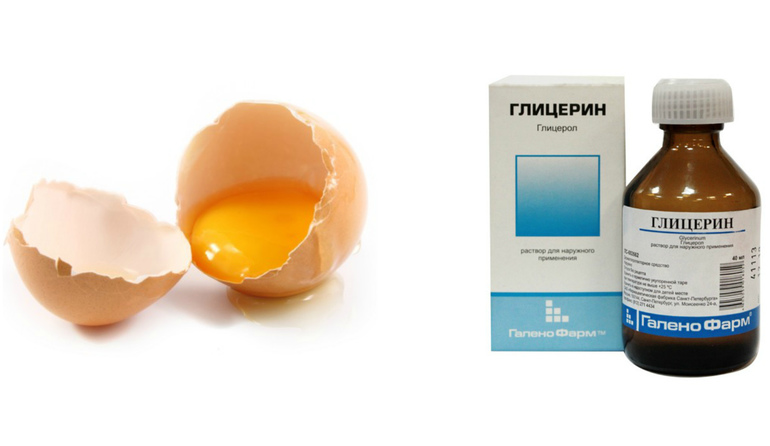Яйцо и глицерин для лица