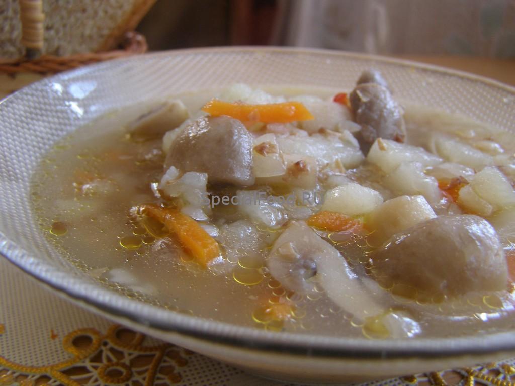 Гречневый суп с грибами