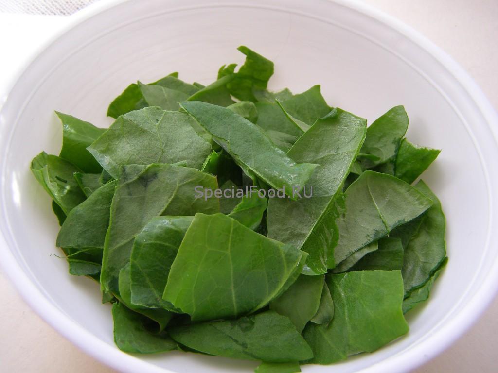 Режем шпинат