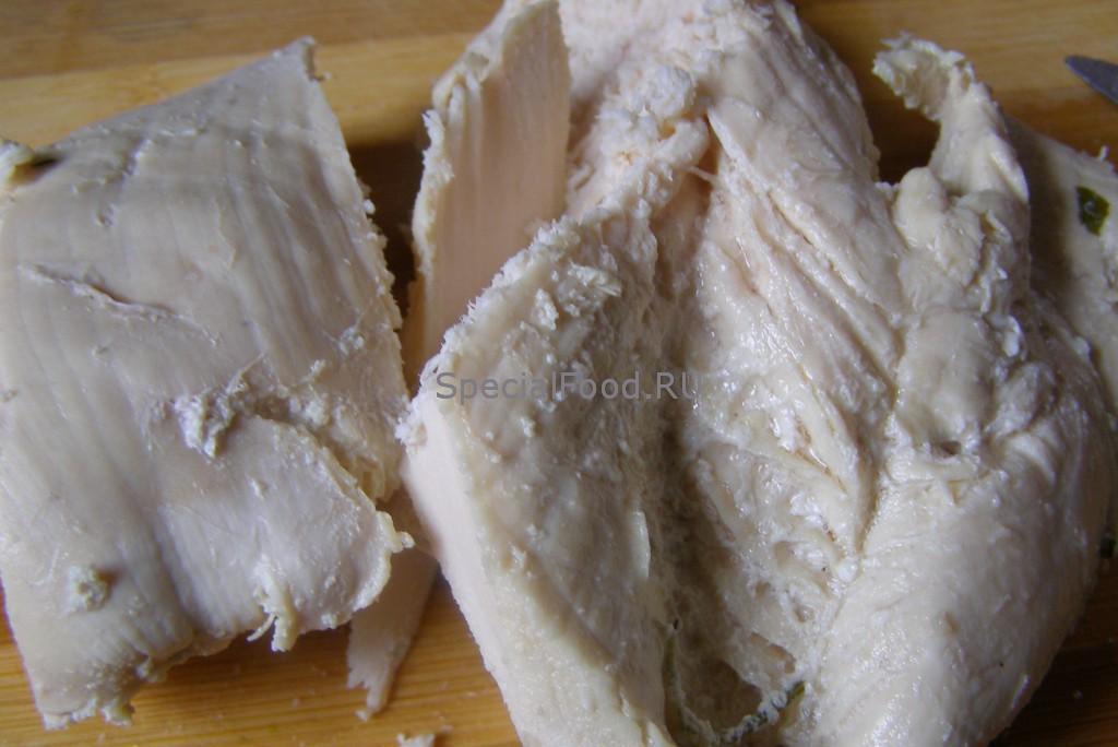 Грудку немного отварить