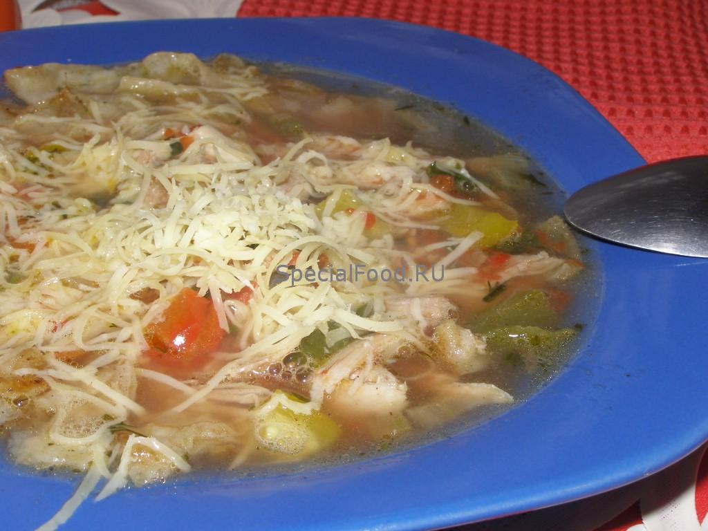Куриный суп с лавашом