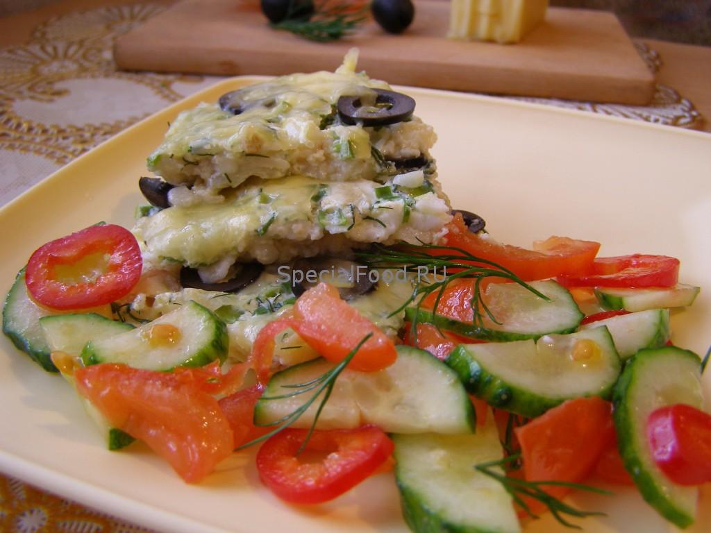 Омлет с овсяными хлопьями и сыром