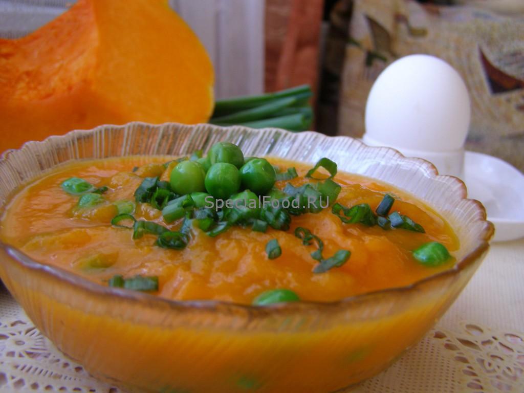 Пюре из тыквы и яйцо всмятку