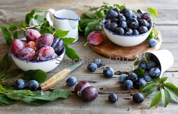 Сливы в тарелке