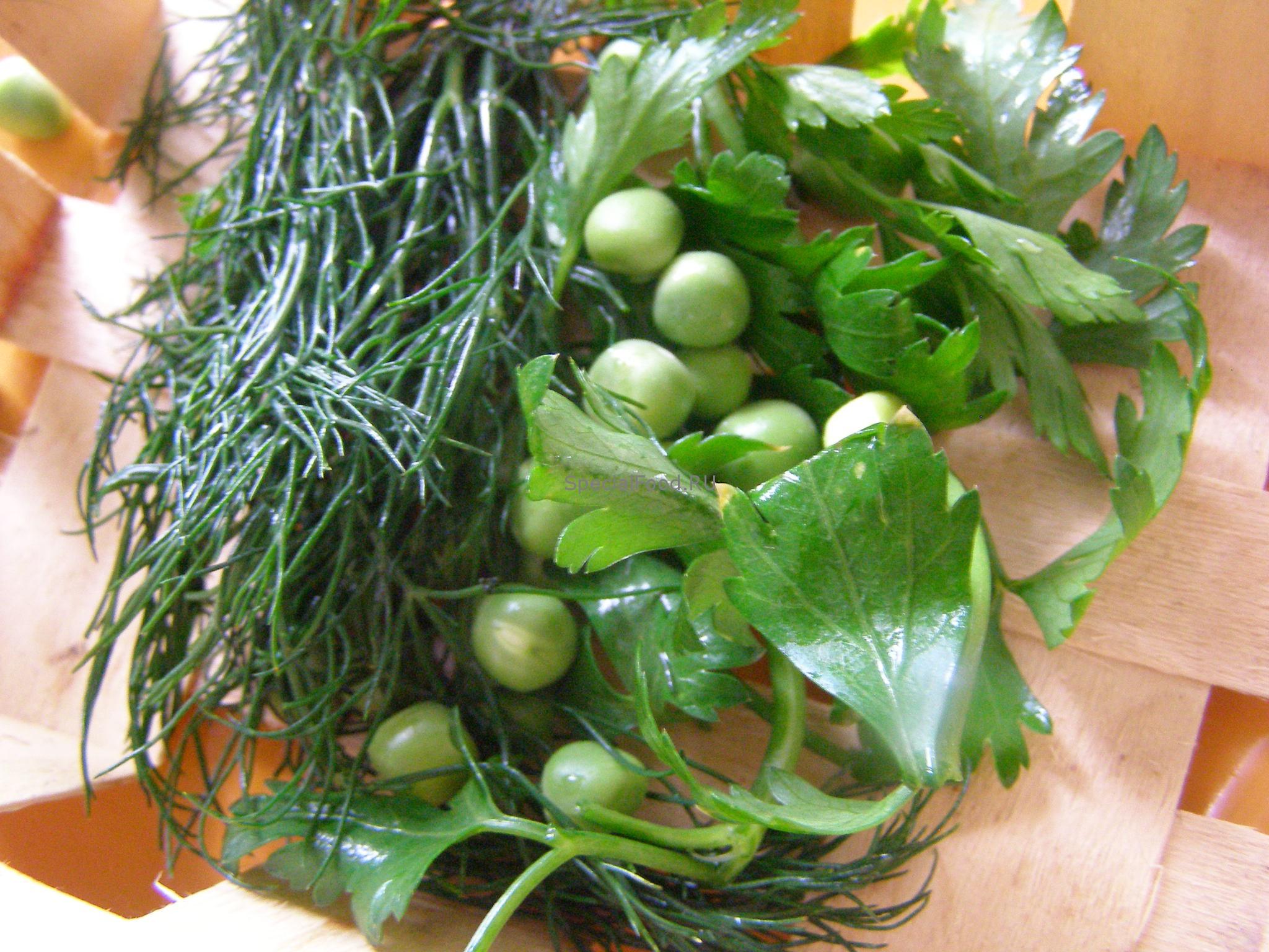 Зелень и горошек